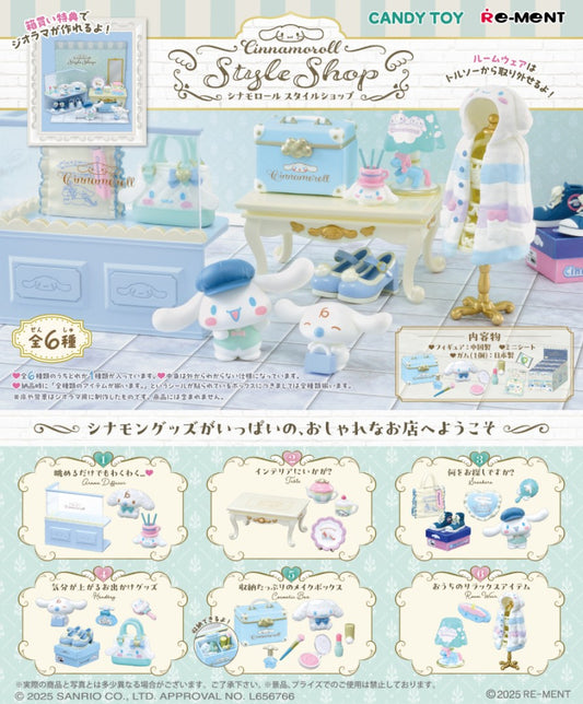Re-Ment Sanrio Cinnamoroll Style Shop: Negozio in Miniatura per Collezione con Accessori Adorabili