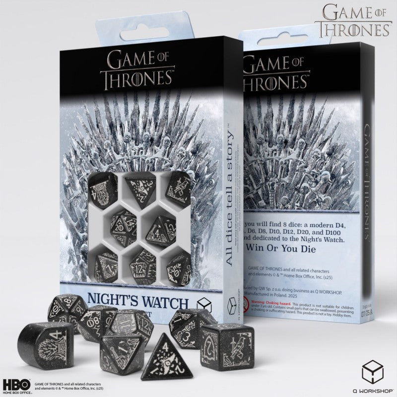 Set Dadi Ufficiali RPG Game of Thrones La Ronda Nera Scintillanti