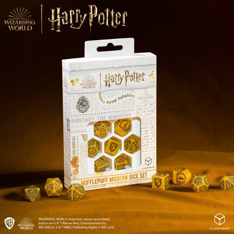 Set Dadi Moderni Harry Potter Tassorosso Giallo Scintillante per RPG e D&D