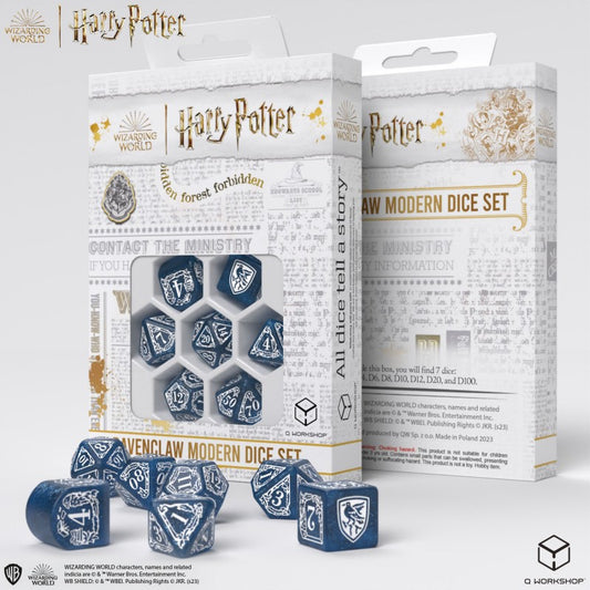 Set Dadi Moderni Harry Potter Corvonero Blu: Astuti Lanci per Maghi