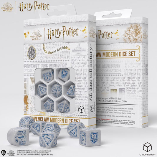 Set Dadi Moderni Harry Potter Corvonero Bianco Brillante per GDR
