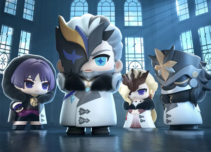 Set Display 9 Mini Figure PVC Genshin Impact Fatui Harbingers Blind Box 7cm