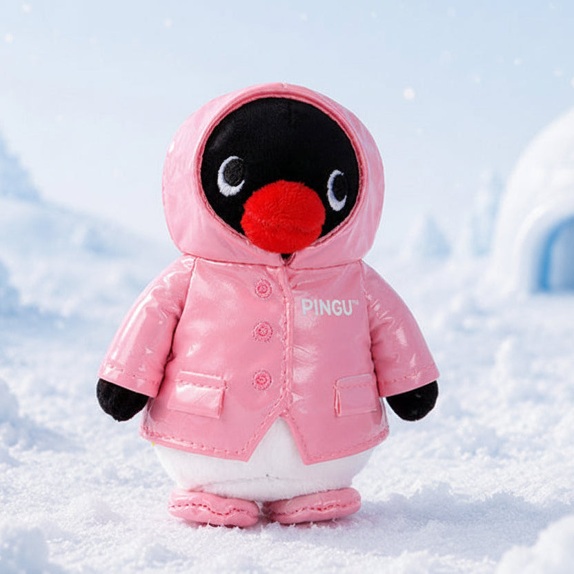 Pingu Raincoat - peluche charm/portachiavi 10 cm