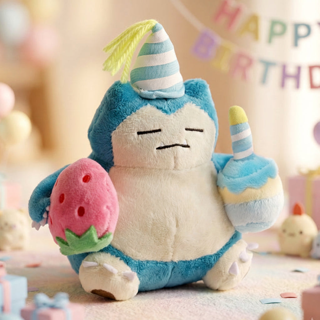 Pokemon Snorlax Torta Di Compleanno Bag Charm Peluche Figure da Collezione Miniature