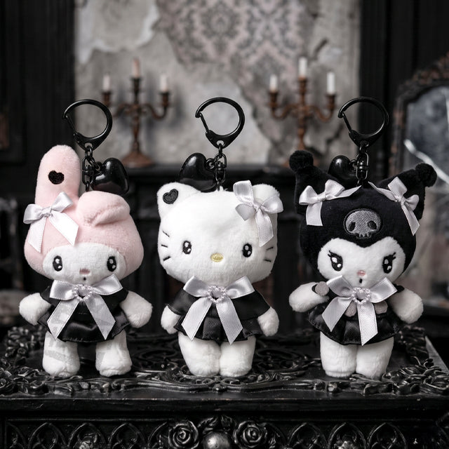Sanrio Black Heart Bag Charm Peluche Figure da Collezione Miniature