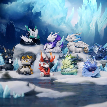 Scatola Sorpresa Bestie Mitiche Serie Loong: Figure da Collezione Rare PVC/ABS