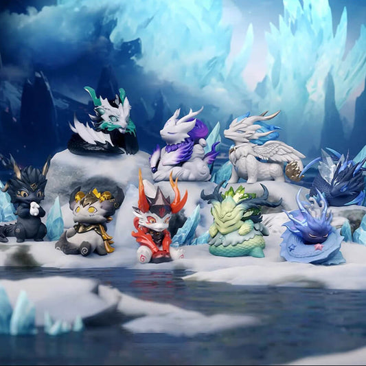 Scatola Sorpresa Bestie Mitiche Serie Loong: Figure da Collezione Rare PVC/ABS
