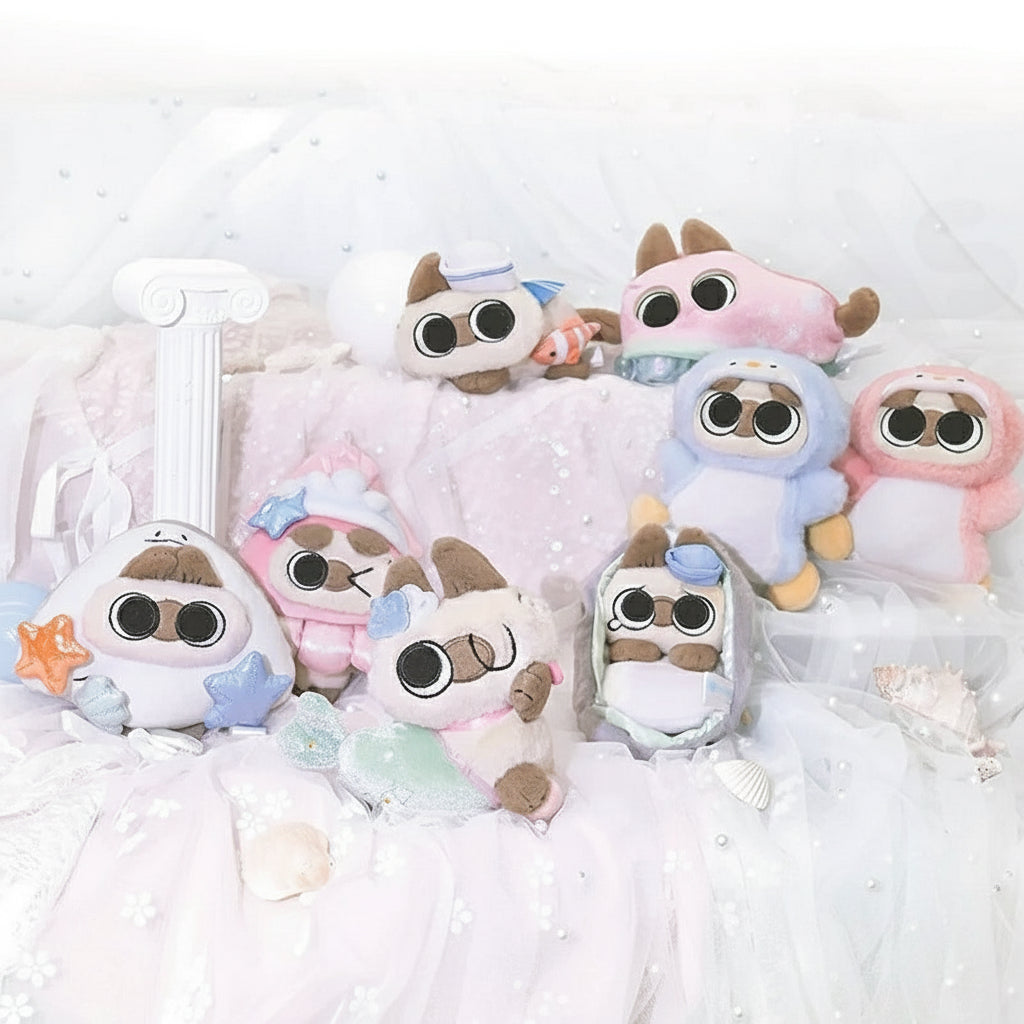 Nobeko Azukisan Serie Oceanica: Ciondolo Peluche Sorpresa, Scatola Misteriosa da Collezione