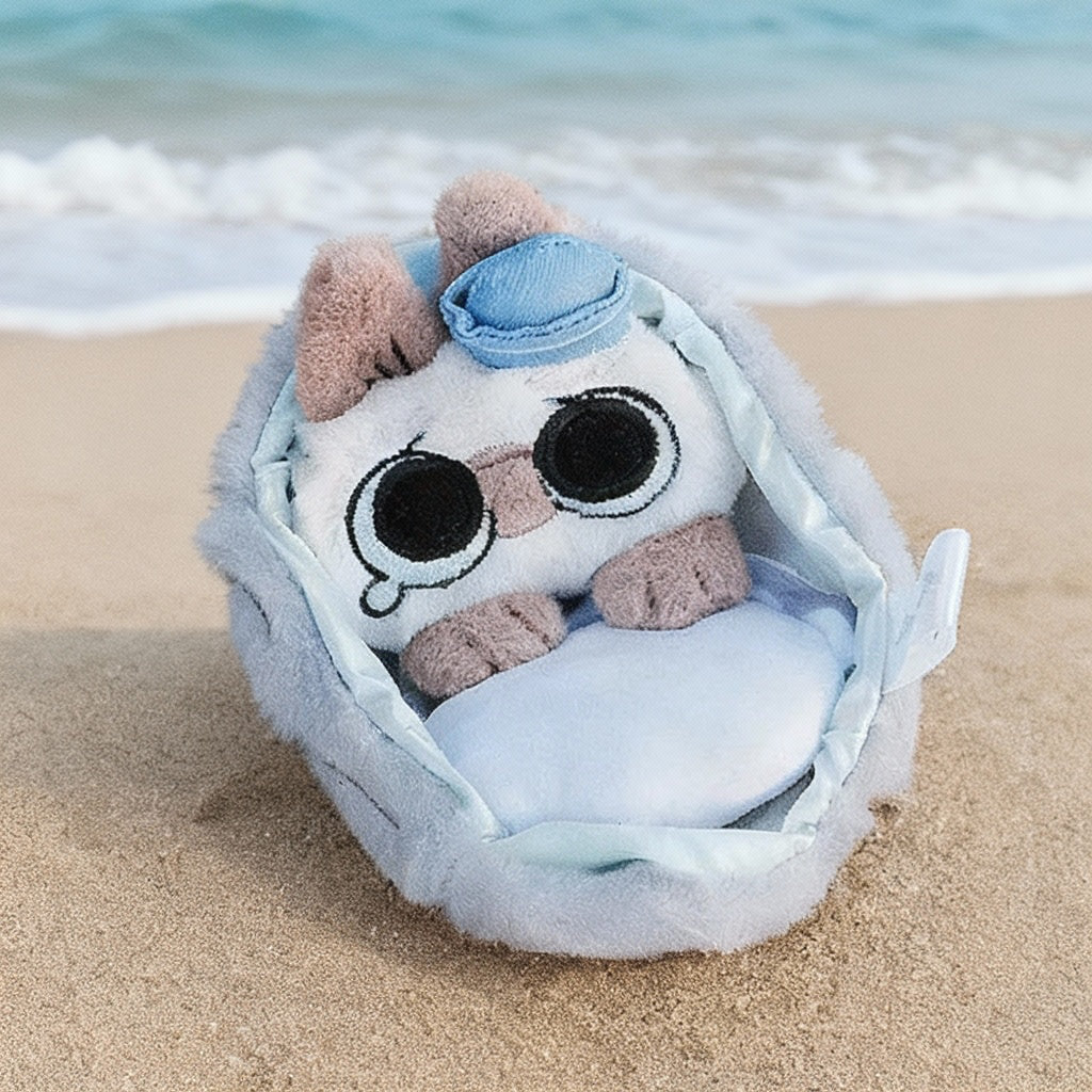 Nobeko Azukisan Serie Oceanica: Ciondolo Peluche Sorpresa, Scatola Misteriosa da Collezione