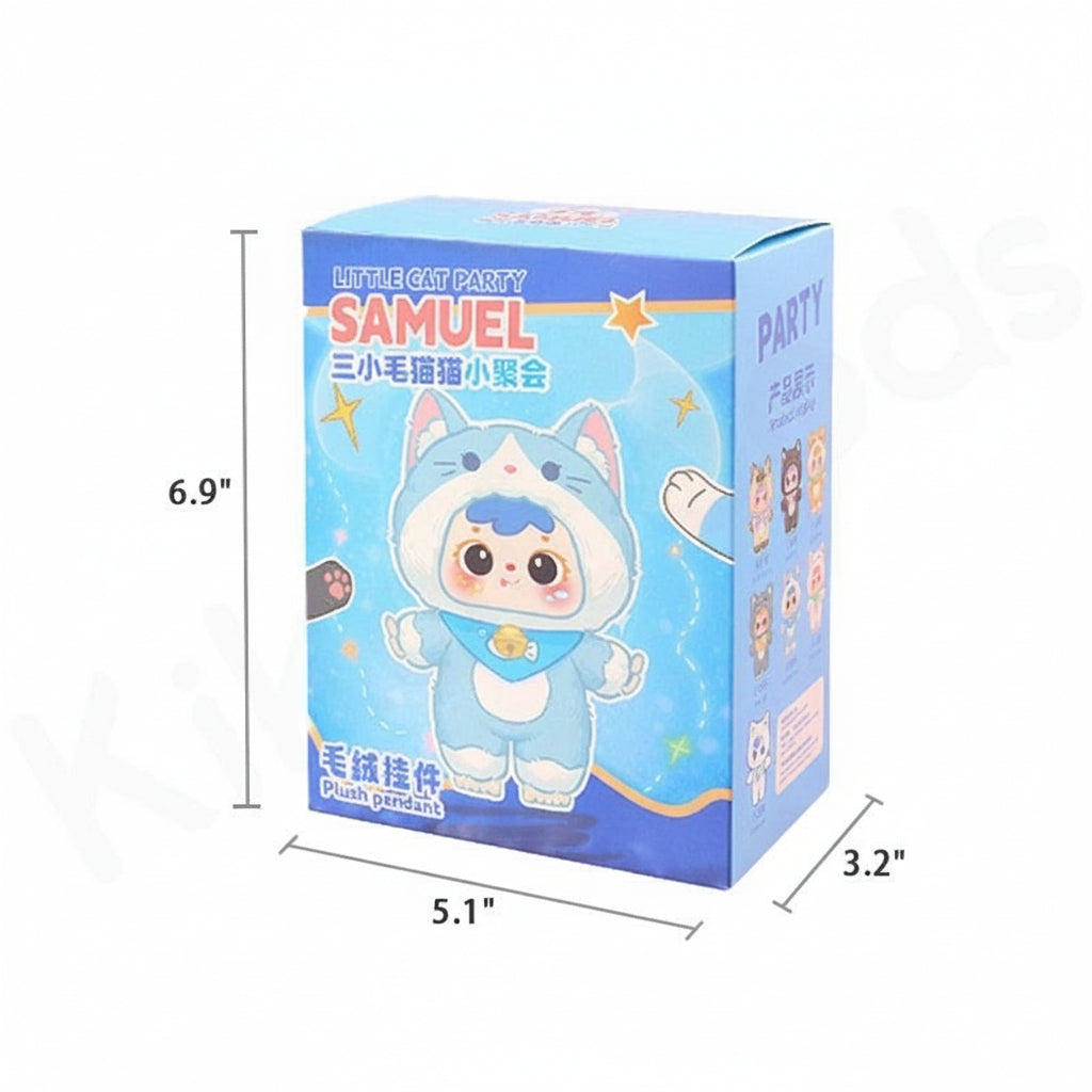 Adorabili Gatti Peluche Samuel: Scatola a Sorpresa Festa, Morbide Figure da Collezione