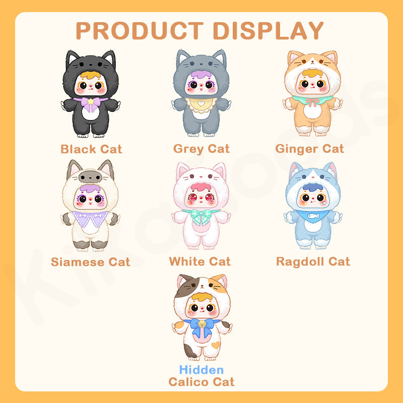 Adorabili Gatti Peluche Samuel: Scatola a Sorpresa Festa, Morbide Figure da Collezione