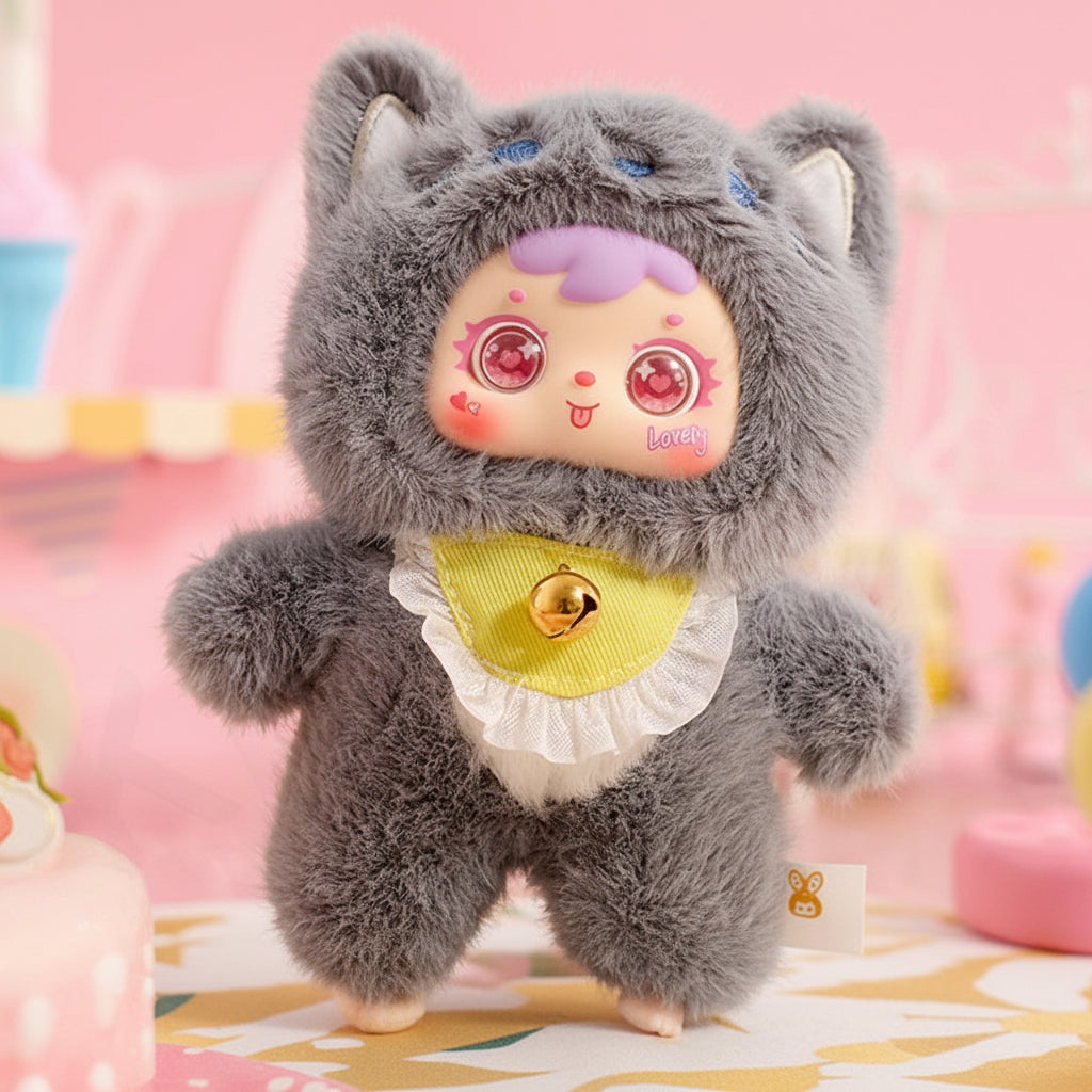 Adorabili Gatti Peluche Samuel: Scatola a Sorpresa Festa, Morbide Figure da Collezione