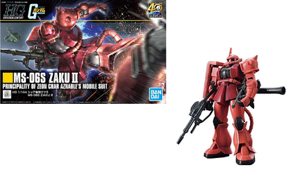 GUNDAM - HGUC 1/144 Gunpla 40th MS-06S Zaku II - Kit di Modello