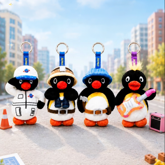 Pingu in the city - peluche charm/portachiavi 10 cm