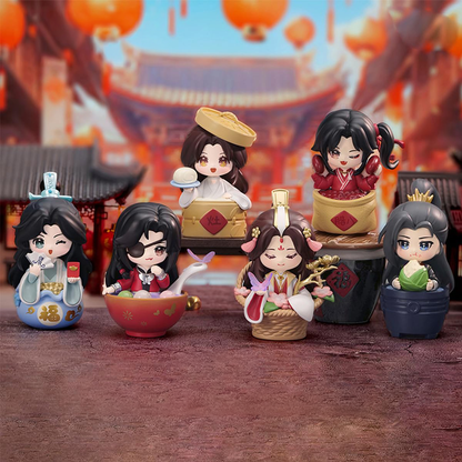 Set Display 6 Figure Heaven Official's Blessing Festival Group Portrait