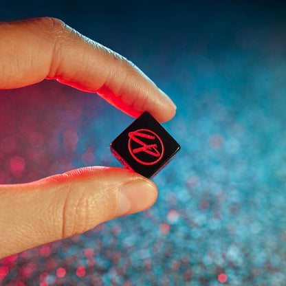 Set Dadi Essenziali Cyberpunk Red: Night City, 6 Pezzi, Neri e Rossi