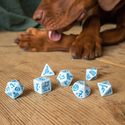 Set Dadi RPG DOGS Max Blu: Avventura Poliedrica con Simpatici Cuccioli
