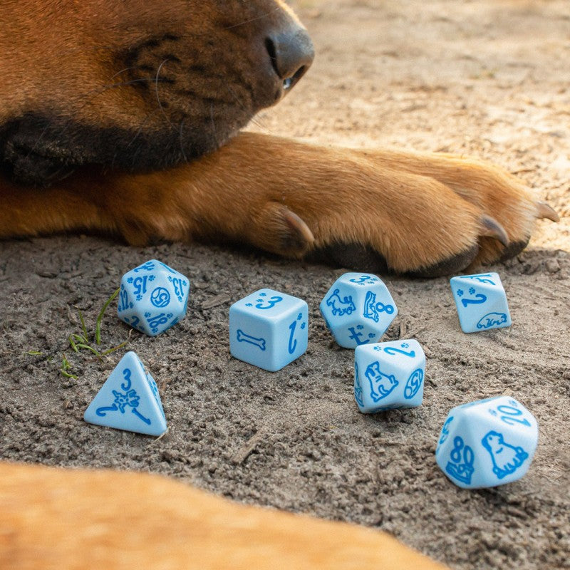 Set Dadi RPG DOGS Max Blu: Avventura Poliedrica con Simpatici Cuccioli