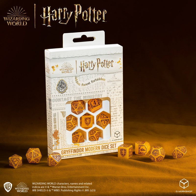 Set Dadi Moderni Harry Potter Grifondoro Oro Scintillante per Giochi di Ruolo
