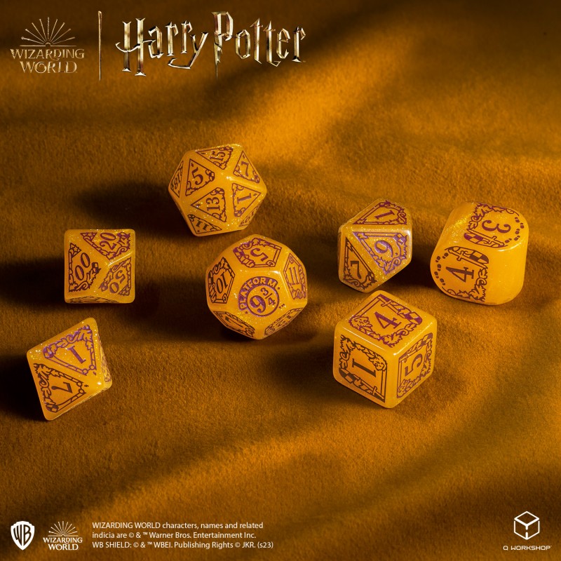Set Dadi Moderni Harry Potter Grifondoro Oro Scintillante per Giochi di Ruolo