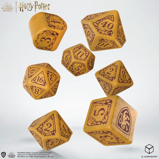 Set Dadi Moderni Harry Potter Grifondoro Oro Scintillante per Giochi di Ruolo