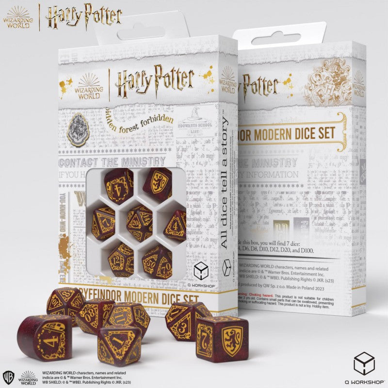 Set Dadi Moderni Harry Potter Grifondoro Rosso Scintillante Premium per RPG