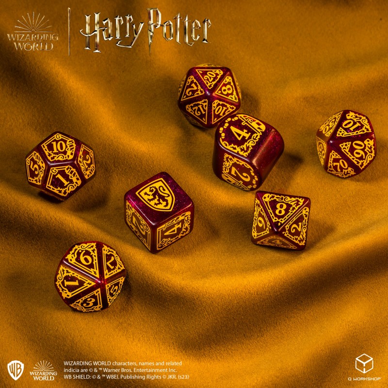Set Dadi Moderni Harry Potter Grifondoro Rosso Scintillante Premium per RPG