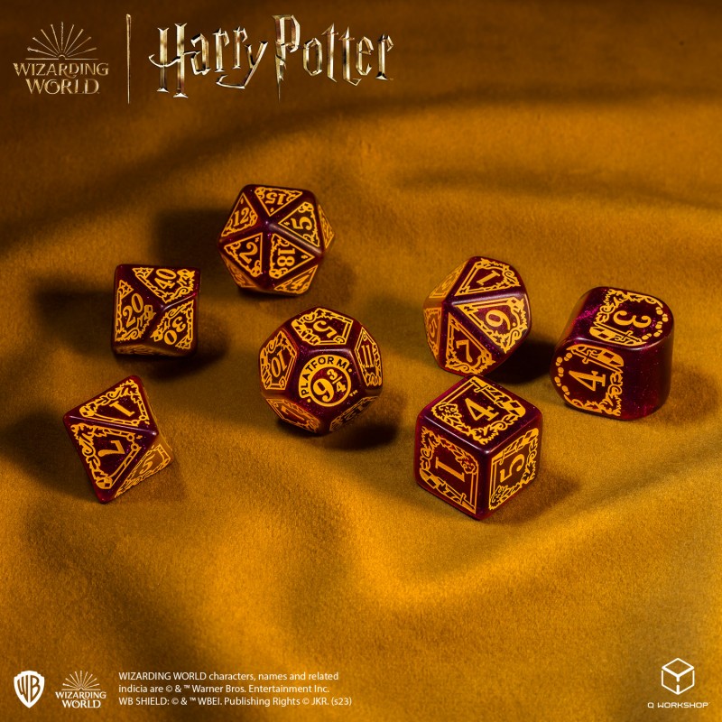 Set Dadi Moderni Harry Potter Grifondoro Rosso Scintillante Premium per RPG