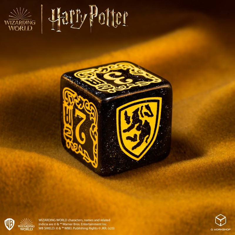 Set Dadi Moderni Harry Potter Tassorosso Nero Brillante per Giochi di Ruolo