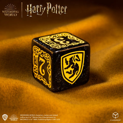 Set Dadi Moderni Harry Potter Tassorosso Nero Brillante per Giochi di Ruolo