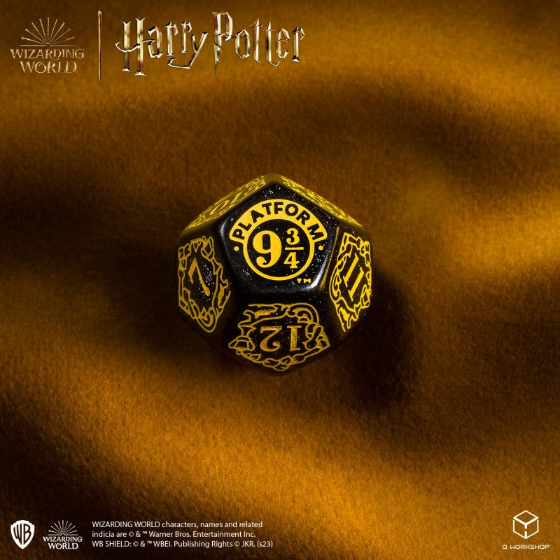 Set Dadi Moderni Harry Potter Tassorosso Nero Brillante per Giochi di Ruolo