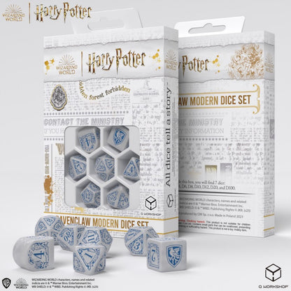 Set Dadi Moderni Harry Potter Corvonero Bianco Brillante per GDR