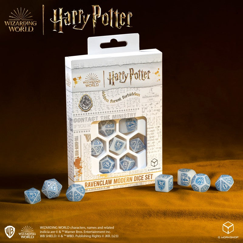Set Dadi Moderni Harry Potter Corvonero Bianco Brillante per GDR