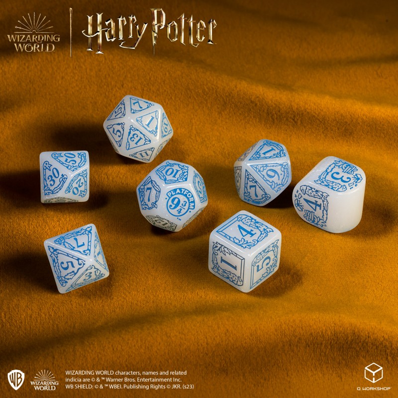 Set Dadi Moderni Harry Potter Corvonero Bianco Brillante per GDR
