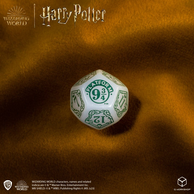 Set Dadi Moderni Harry Potter Serpeverde Bianchi Scintillanti per RPG