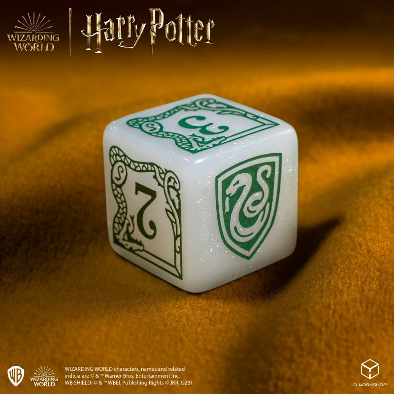 Set Dadi Moderni Harry Potter Serpeverde Bianchi Scintillanti per RPG