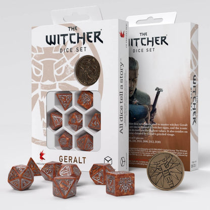 Set Dadi Witcher Geralt Cacciatore di Mostri Q WORKSHOP: Caramello e Argento