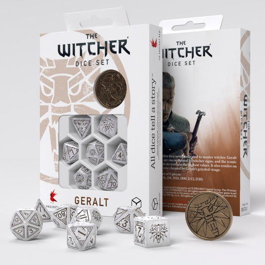Set Dadi RPG The Witcher Geralt Lupo Bianco: Per Avventure Epiche