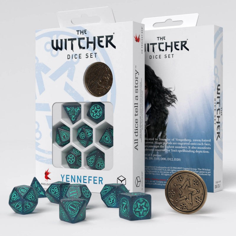 Set Dadi The Witcher Yennefer Suprema Incantatrice, Blu Notte e Turchese per GDR