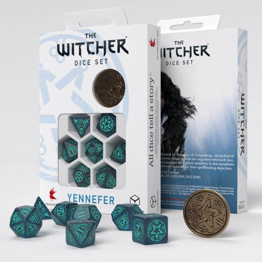 Set Dadi The Witcher Yennefer Suprema Incantatrice, Blu Notte e Turchese per GDR